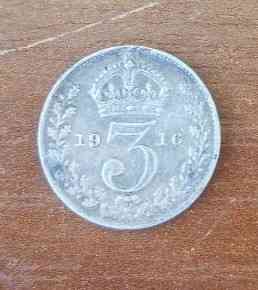Великобритания. 3 пенса 1920 г. Георг V. Серебро Полтава