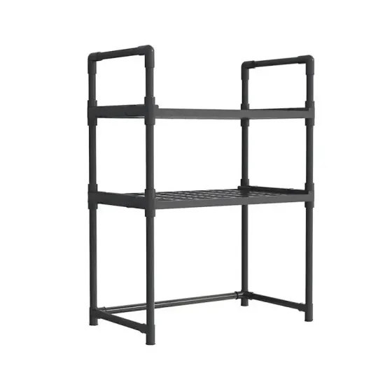 Fan&Fan Универсальная полка-стеллаж для микроволновки 2 уровня 48х26х71 см YH-6616-2 черная Киев