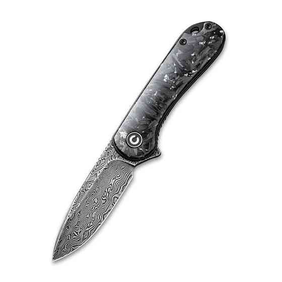 Ніж складаний кишеньковий Civivi Elementum, (7.5 см) Damascus / Carbon Fiber Київ