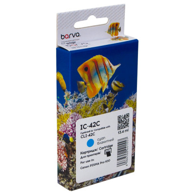 Картридж Barva Canon CLI-42C (6385B001) 900sh, cyan (IC-42C) Вінниця - фото 1