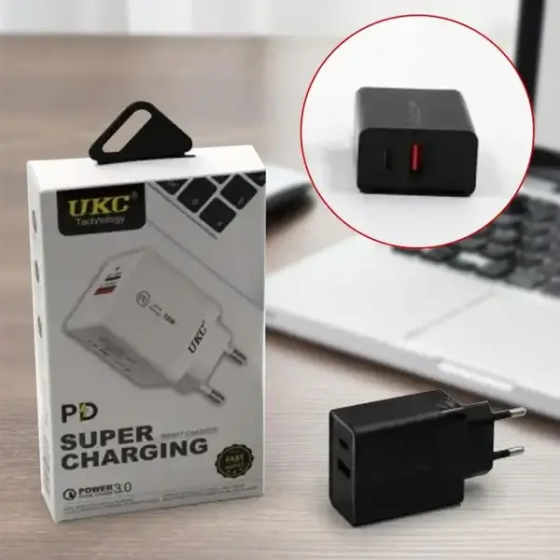 Мережевий зарядний пристрій 18W PD 889 USB + type C Харків