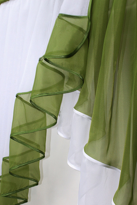 Кухонная занавеска VR-Textil № 023к оливковый с белым 150х150 см (50-524) Киев - изображение 4