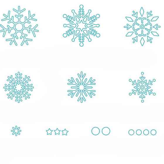 Новогодние снежинки на окна 30 на 20 см голубой Киев