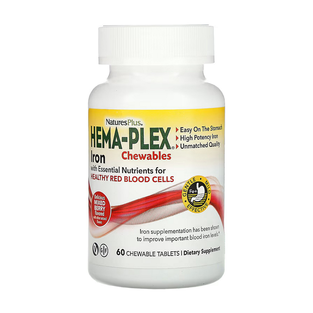 Железо Nature's Plus Hema-Plex 60 жев. таблеток Луцк - изображение 1