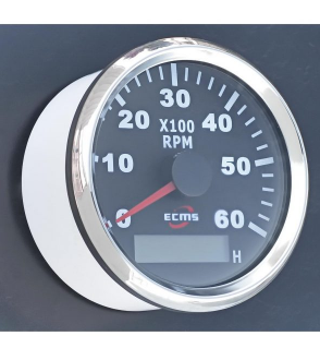 Тахометр З Лічильником Мотогодин для човнів катерів тракторів Ecms (Чорний) Київ - фото 1