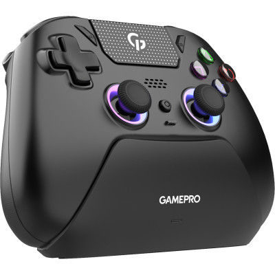 Геймпад GamePro із зарядною станцією 2.4G/BT 5.1/USB (Switch/PS/PC/iOS/Android) RGB Black (GPS20BDOC) Винница - изображение 4