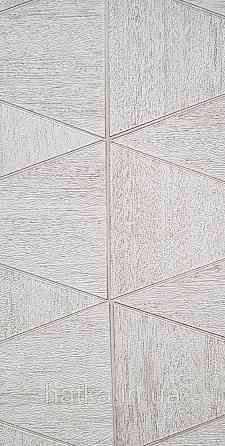 Шпалери вінілові на флізеліні Marburg Travertino 1.06х10 фігури трикутники смуги структурні бежеві 3д Київ