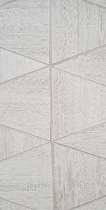 Шпалери вінілові на флізеліні Marburg Travertino 1.06х10 фігури трикутники смуги структурні бежеві 3д Київ - фото 4