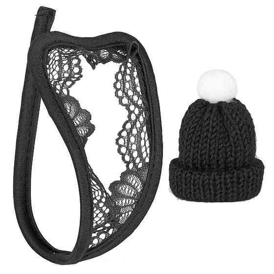 Чоловічі стрінги без лямок з шапочкою еротичні one size чорний Київ