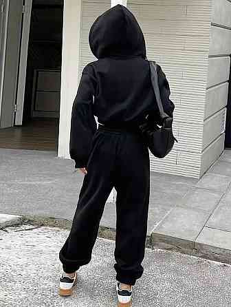 Жіночий теплий базовий костюм двійка: зіп худі+джогери трьохнитка на флісі Одеса