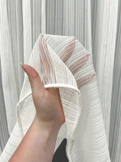 Тюль VR-Textil 2067т Живые нити однотонный Молочный 400х270 см (42-1282) Киев - изображение 4