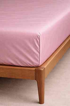 Простирадло на резинці Ecotton Євро 200х200 см із сатину рожевого кольору 15-1611 Brindal Rose Коломия