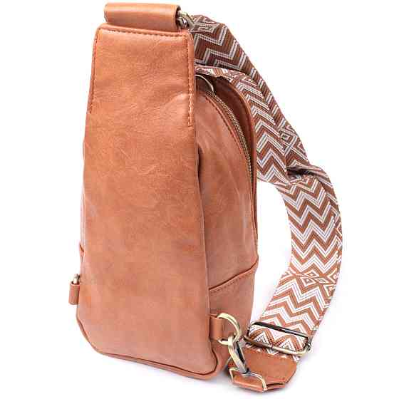 Цікава сумка через плече в модному кольорі з екошкіри Vintage 22793 Рудий Київ