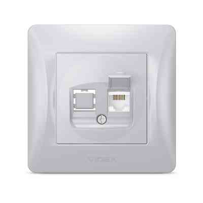 Комп&apos;ютерна розетка Videx BINERA CAT6 одинарна сереб (VF-BNSK1PC6-SS) Вінниця