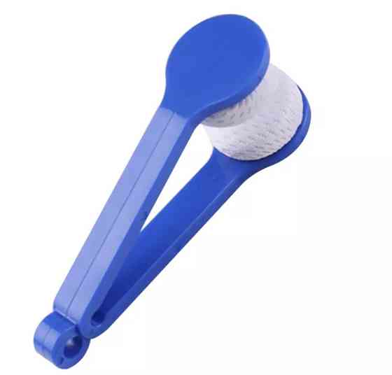 Губка салфетка для чистки очков, пинцет для чистки очков, синяя цвет, размер 7*2 см Киев