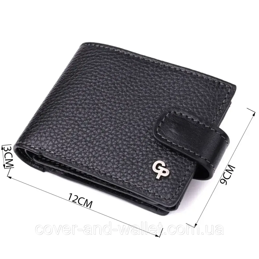 Люксовое мужское портмоне из итальянской зернистой кожи черного цвета Grande Pelle Киев - изображение 2