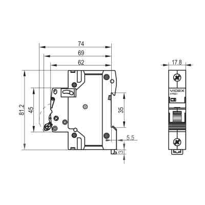 Автоматичний вимикач Videx RS6 RESIST 1п 20А 6кА С (VF-RS6-AV1C20) Вінниця