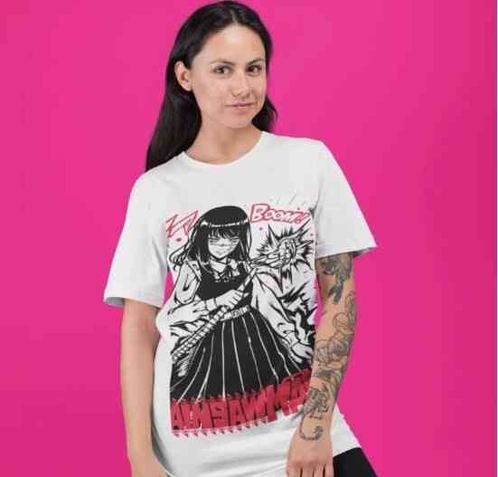 Футболка з аніме принтом Людина-бензопила оверсайз (S/M/L) Чорний AnimeJ0889 Дніпро