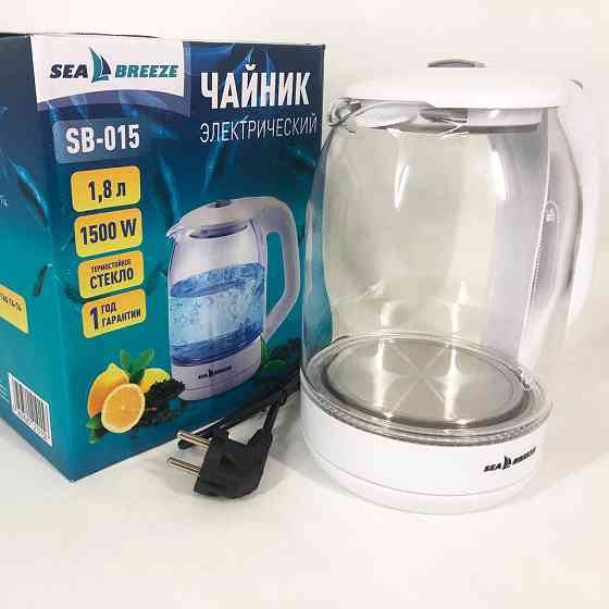 Прозорий електрочайник SeaBreeze SB-015 1.8 л, Кращий бюджетний електрочайник, PS-304 Якісні електрочайник Київ