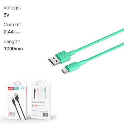 Дата кабель USB 2.0 AM to Micro 5P 1.0m 2.4A green XO (NB156-M-GR) Винница