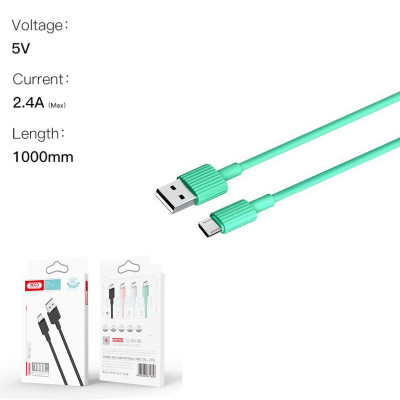 Дата кабель USB 2.0 AM to Micro 5P 1.0m 2.4A green XO (NB156-M-GR) Винница - изображение 2