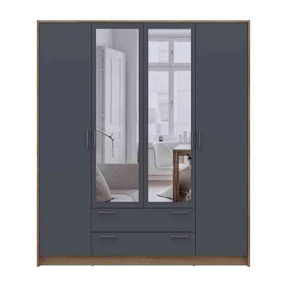 Шкаф для одежды Doros Ронди с зеркалом Дуб Артизан/Графит 4ДСП 160х52х195 DRS-011671 (80737826) Днепр