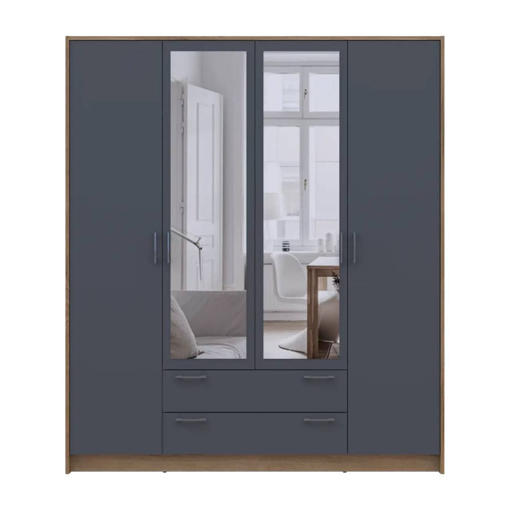 Шафа для одягу Doros Ронді з дзеркалом Дуб Артизан/Графіт 4ДСП 160х52х195 DRS-011671 (80737826) Дніпро - фото 5