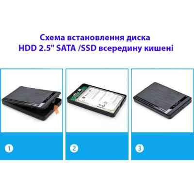 Кишеня зовнішня Dynamode 2.5&quot; SATA/SSD HDD - USB 3.1 Type-C (DM-CAD-25317C) Вінниця