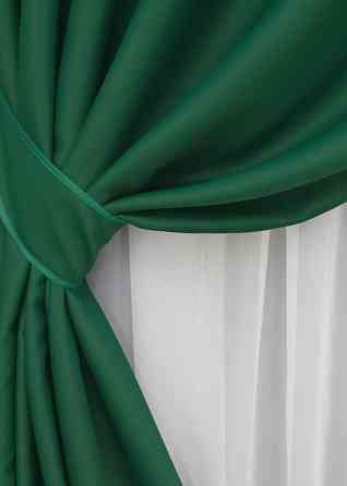 Комплект штор на люверсах VR-Textil Midnight № 1398ш 200х270 см 2 шт Зеленый (37-0257) Киев