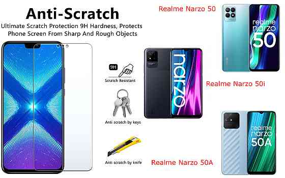 Защитное стекло NeoGlass для Realme Narzo 50, Narzo 50i, Narzo 50A – ультрапрозрачное и устойчивое Киев
