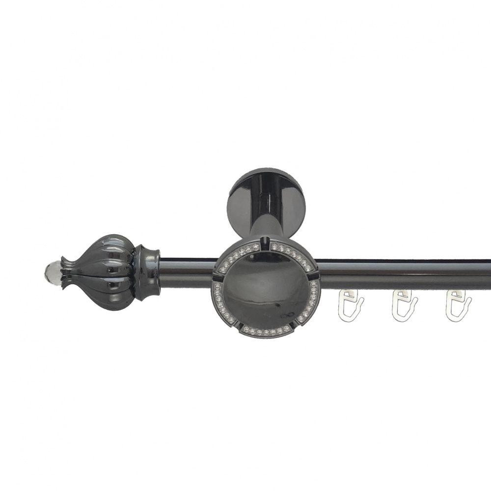 Карниз Orvit Таджа-Кристал металевий однорядний розета реверс фламо профільна труба  Онікс 19 мм 160 см (6678879) Львів - фото 1