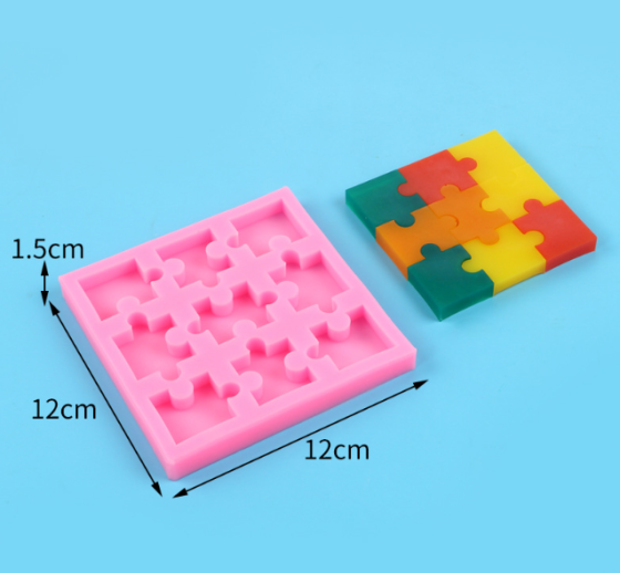 Молд силиконовый Пазлы 12 на 12 см розовый Киев