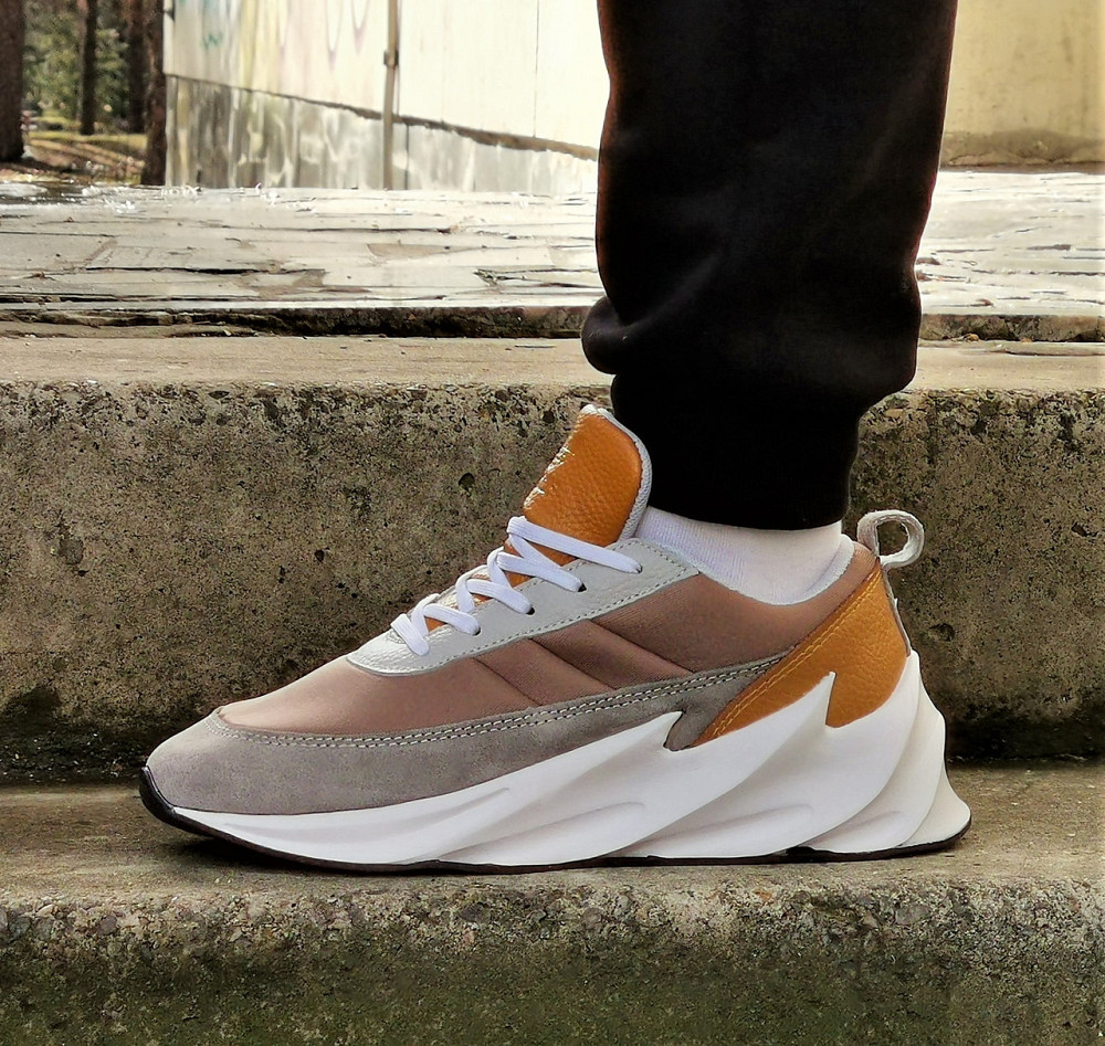 Кросівки Adidas $harks Сірі Чоловічі Адідас Бежеві Акула (розміри: 41,42,43,44,45) Відео Огляд Дніпро - фото 9
