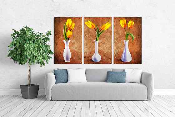 Модульная картина в гостиную / спальню  Тюльпани  ART-234_3A 100х150 см Киев