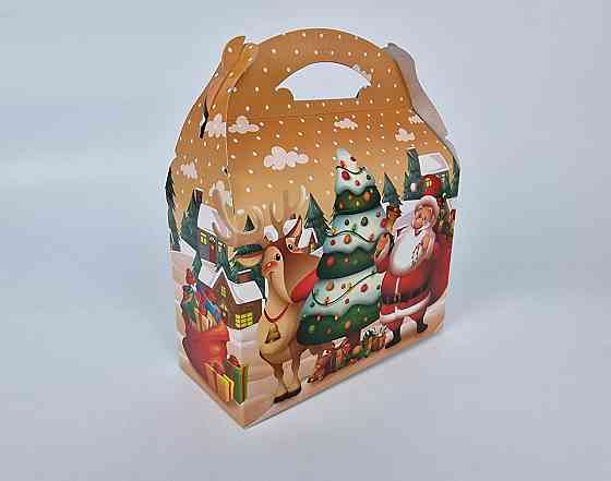 Новорічна подарункова картонна упаковка для цукерок (10000 грм) No199н "Ярмарка подарунків" (1 шт.) Харків