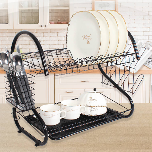 Сушарка для посуду двоярусна довга MR-1025-43-BLACK Basic Maestro Житомир - изображение 4