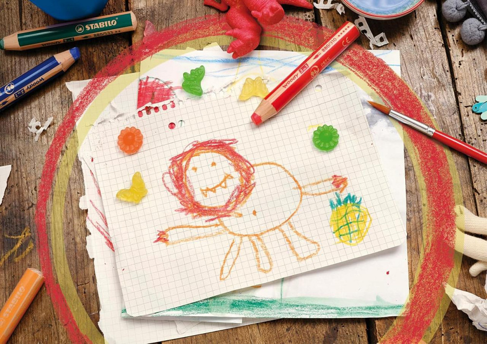 Олівці STABILO woody 3-в-1 набір 6 пастельних кольорів з точилкою Київ - фото 8