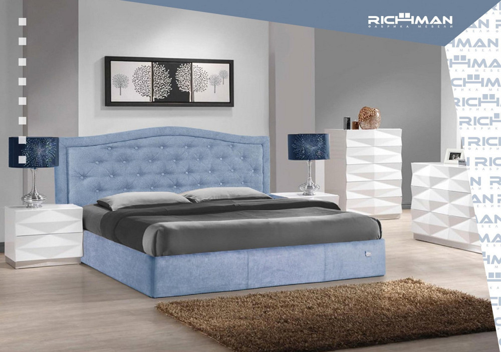 Ліжко Двоспальне Scarlett VIP 160 х 190 см Місті Dark Grey З додатковою металевою цільнозварною рамою Темно-сірий Дніпро - фото 14