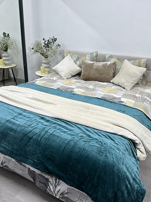 Ecotton Комплект постільної білизни Ecotton полуторний 150х215 см бежевий Листя Київ - фото 6