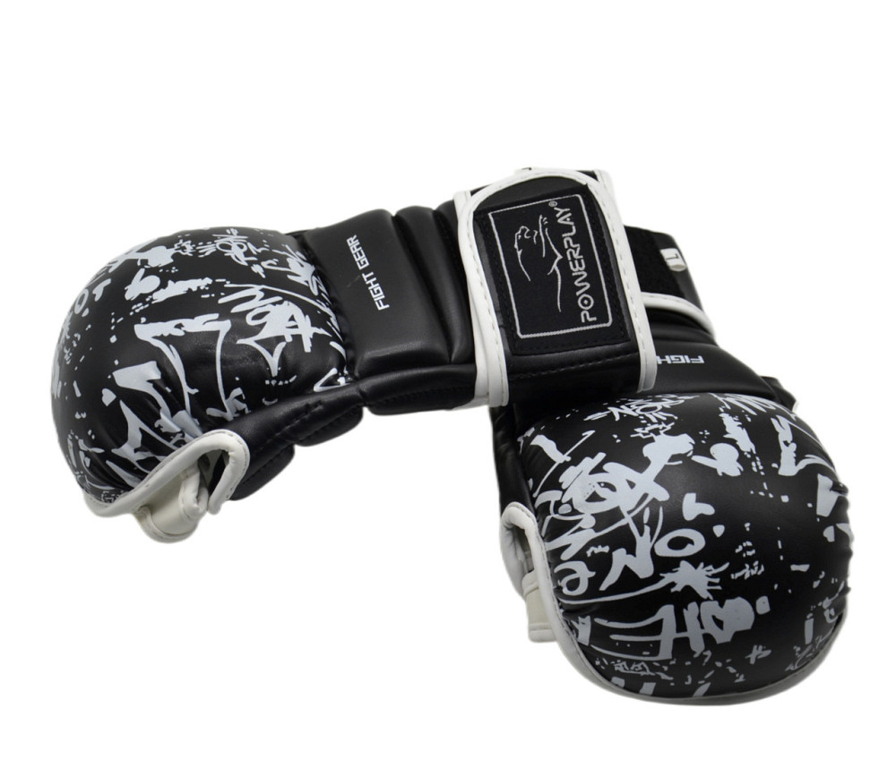 Рукавички для єдиноборств PowerPlay 3092 Чорні-Білі S Луцьк - фото 10