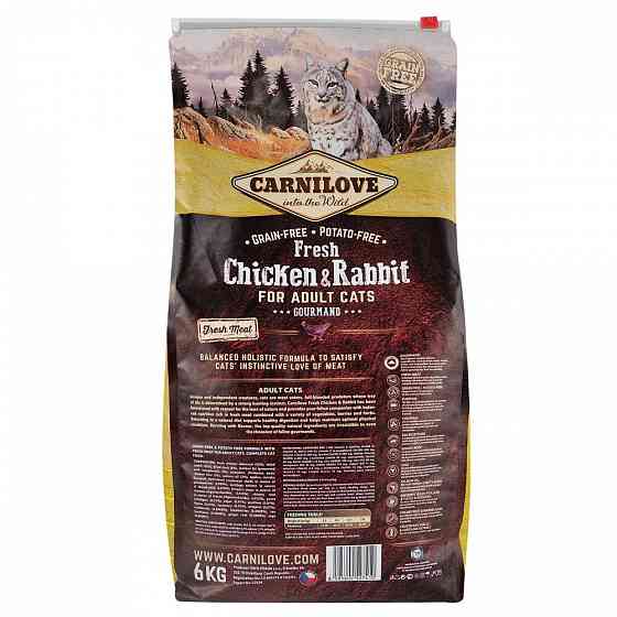Сухий корм Carnilove Fresh Chicken & Rabbit для дорослих котів, курка та кролик, 6 кг Вінниця