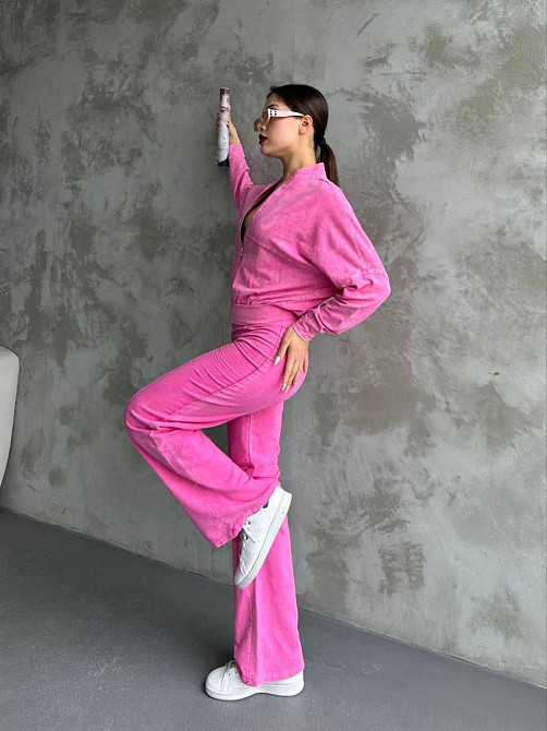 Женский прогулочный костюм двойка облегченная двунить варенка Малиновый, 46 Одесса - изображение 1