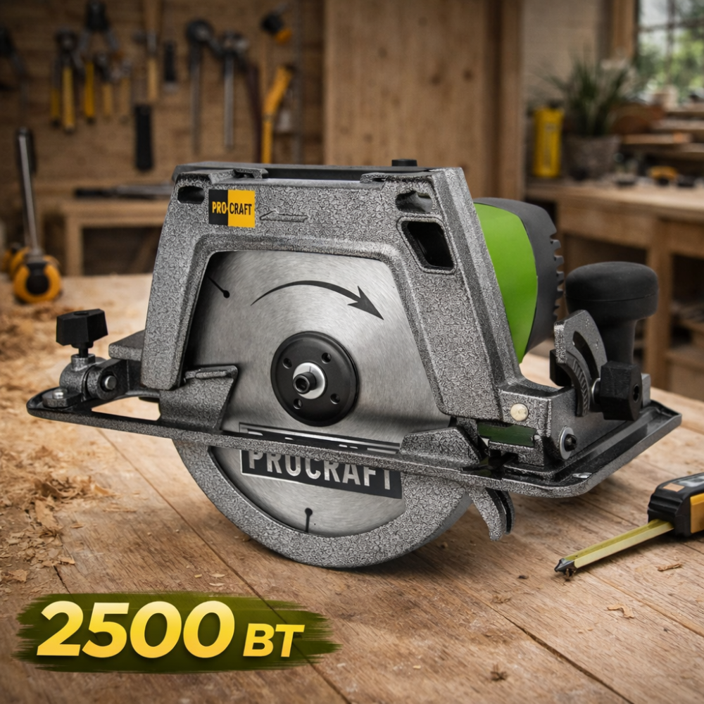 Мощная циркулярная пила с креплением к столу Procraft KR2500,Циркулярные пилы по дереву 2500 Вт Львов - изображение 11