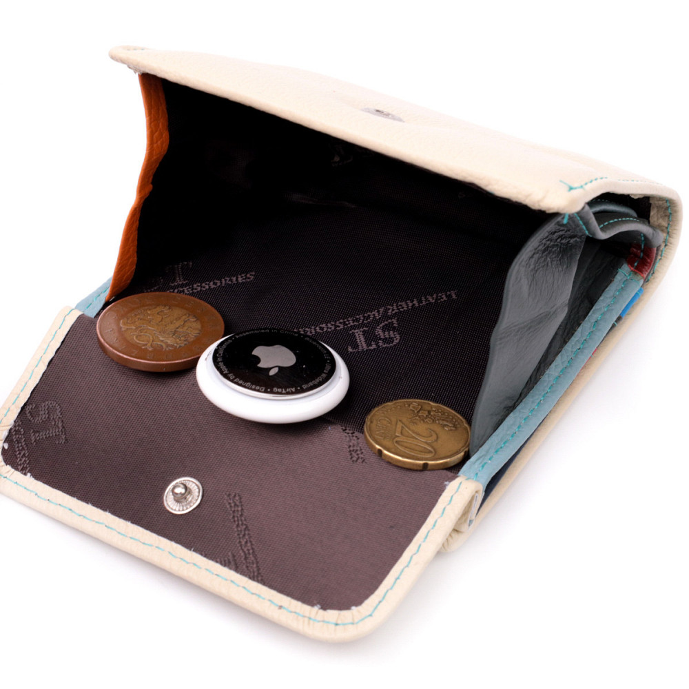 Красивий жіночий гаманець середнього розміру з натуральної шкіри ST Leather 19499 Білий Київ - фото 5