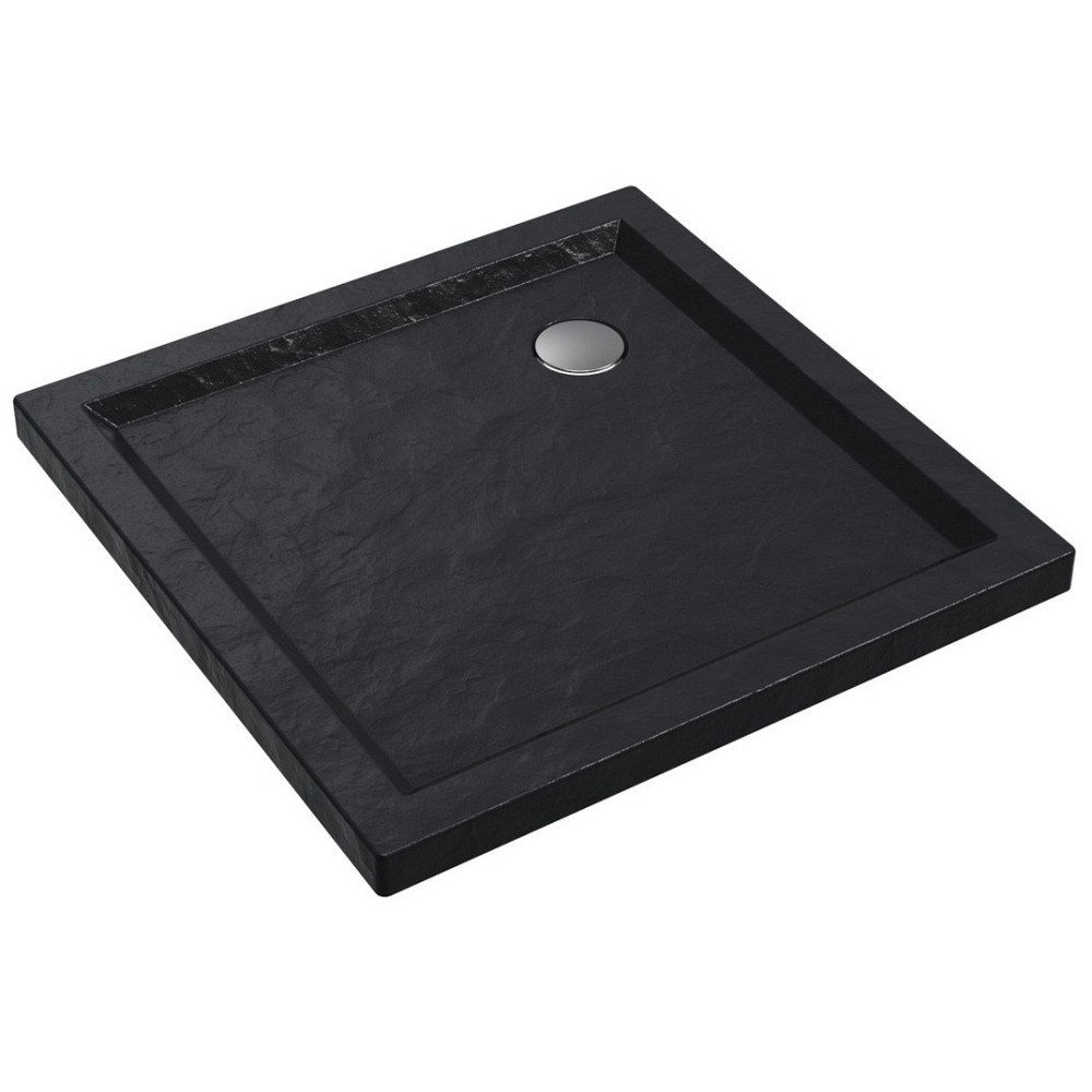 Душовой поддон AVKO RTA04 90x90x5 см эффект камня, черный, для душа Киев - изображение 1