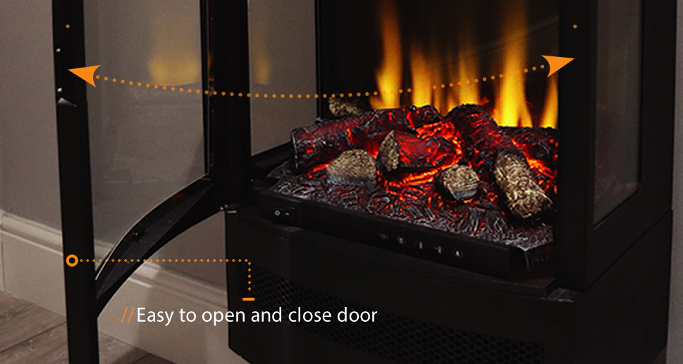 Электрокамин-печь British Fires BRAMSHAW с обогревом, керамическими дровами и полкой. Киев - изображение 13