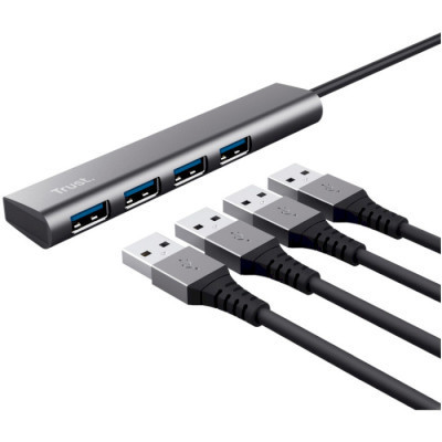 Концентратор Halyx 4-Port USB-A 3.2 Grey Trust (24947_TRUST) Вінниця - фото 12