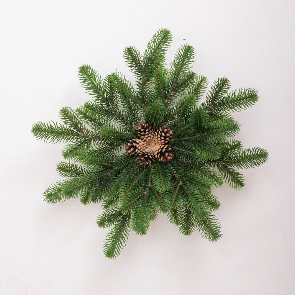 Lugi Штучний підсвічник вінок Новорічний з декором зелений на 1 свічку SOK-O-1 Коломыя - изображение 4