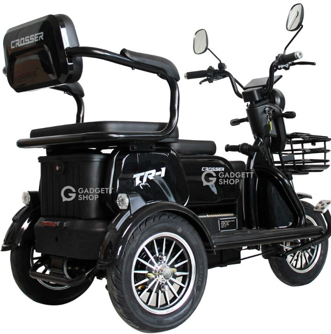 Триколісний електроскутер Crosser TR-1 PRO (1200W, 72V, 24Ah) - Чорний. Харків - фото 2