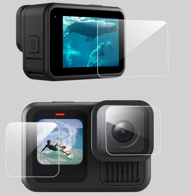 Защитная пленка GoPro 13 на экраны линза Telesin S6-FLM-08-TGP Киев - изображение 2